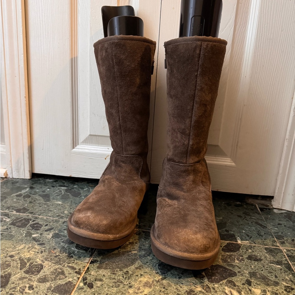 UGG Chocolate Suede Mid-Calf Boots
